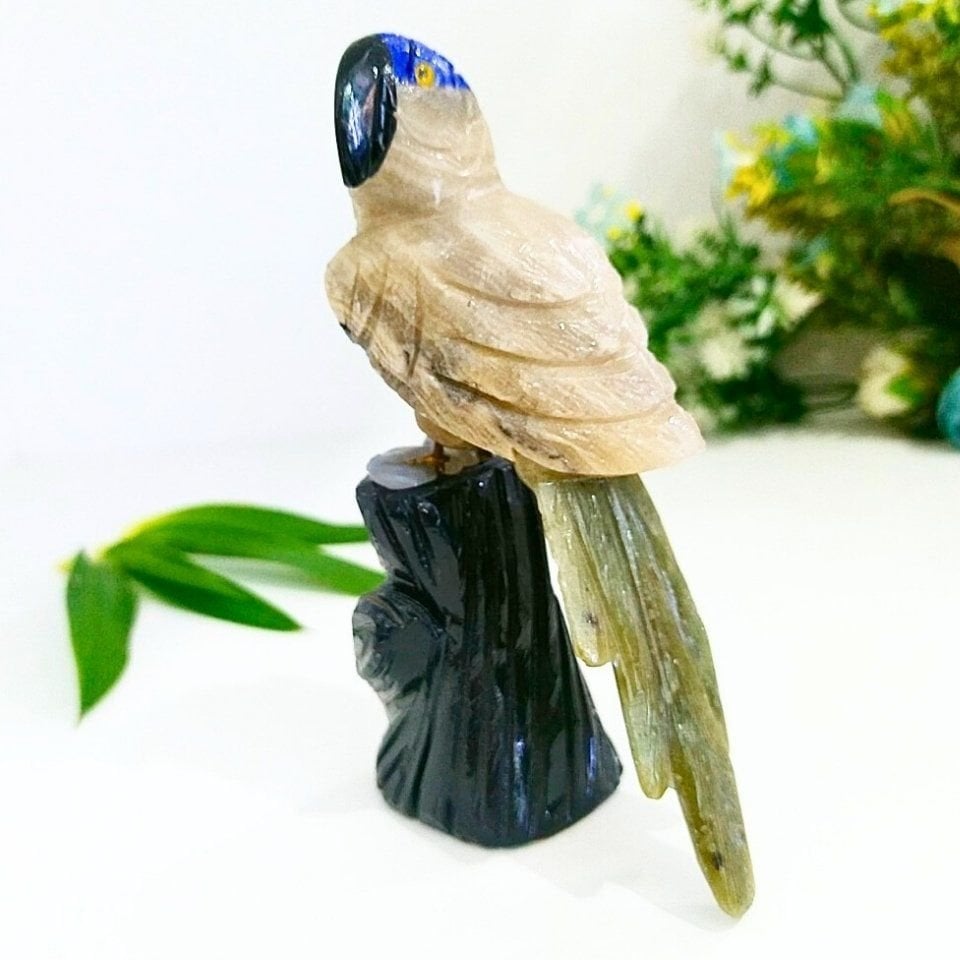 Doğal Taş Carving Papağan Obje - MNR1010
