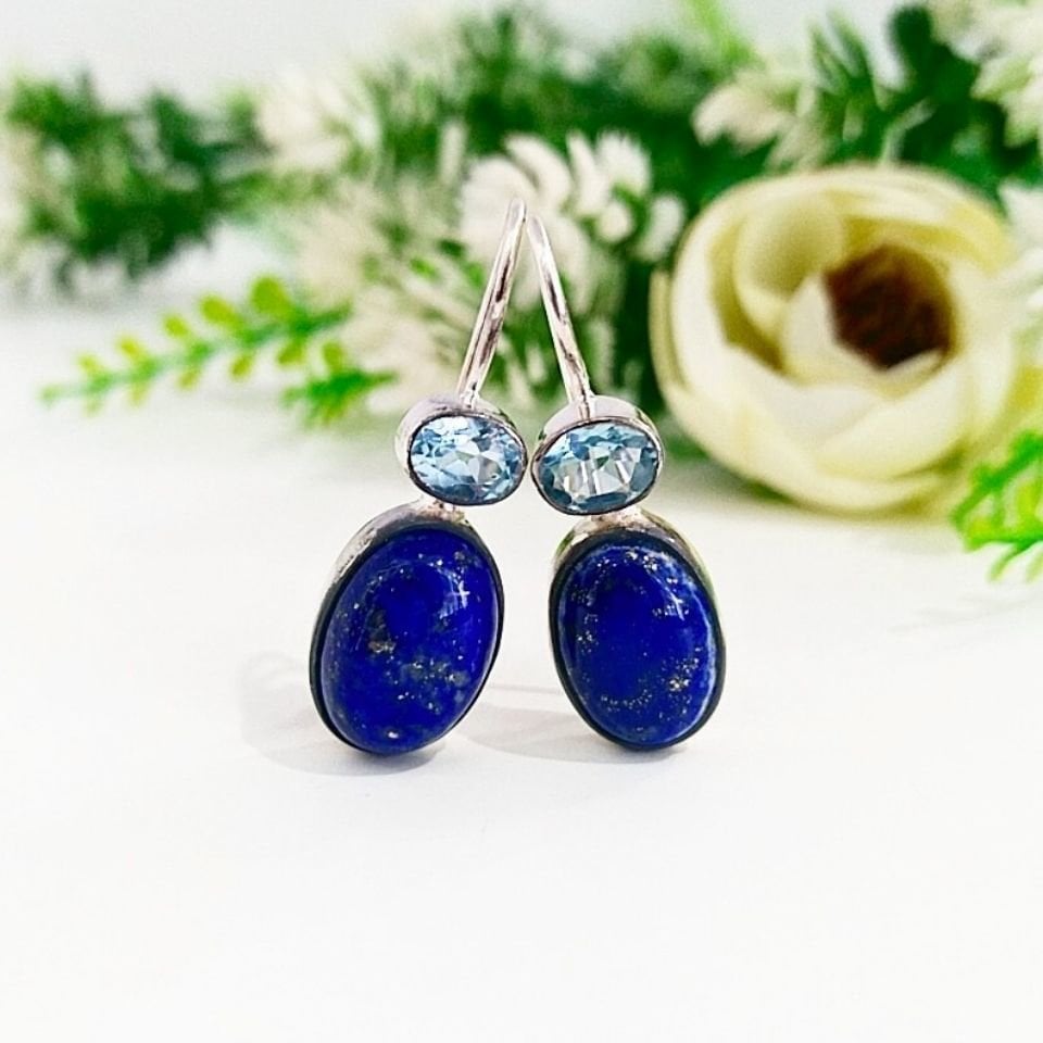 Lapis Lazuli Doğal Taş Küpe - KP864