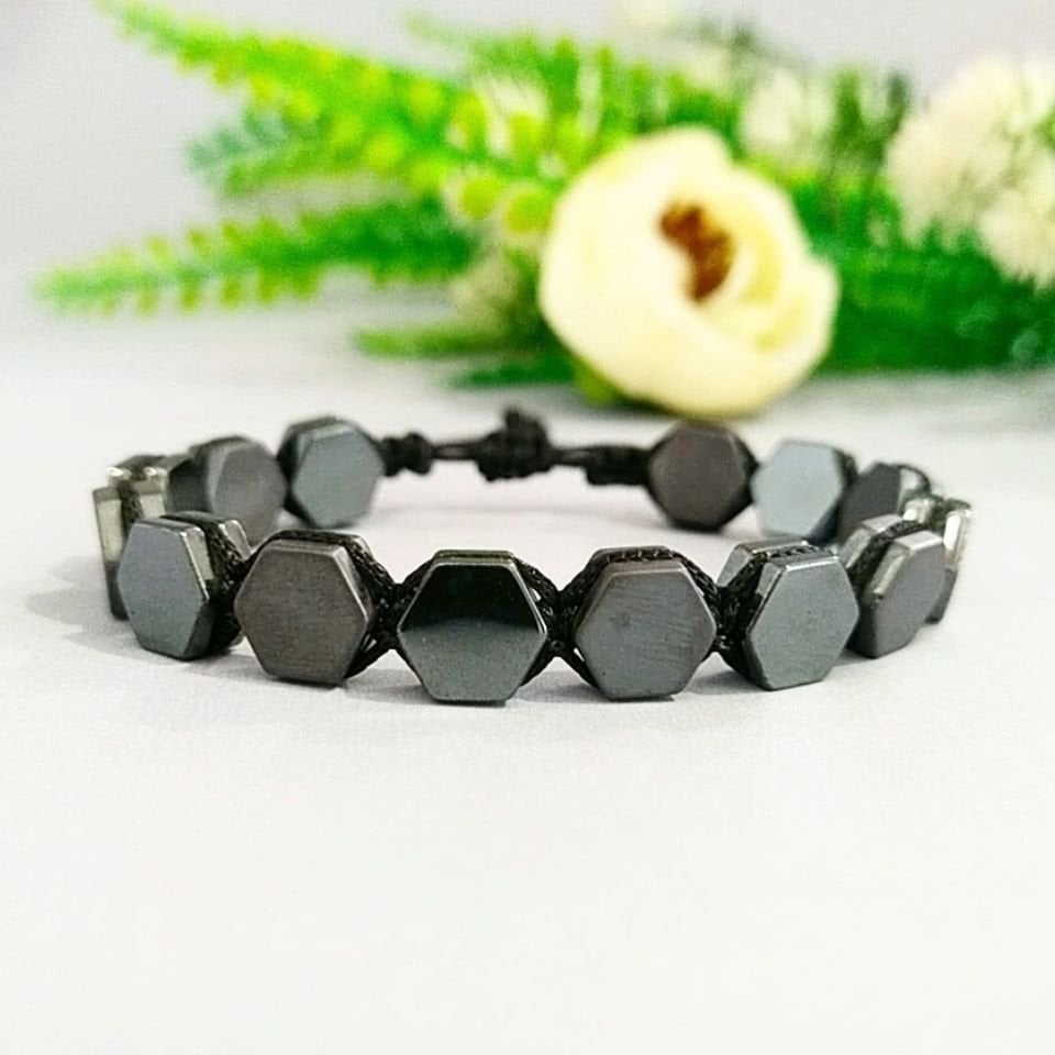Hematit Makrome Doğal Taş Bileklik - BLK889