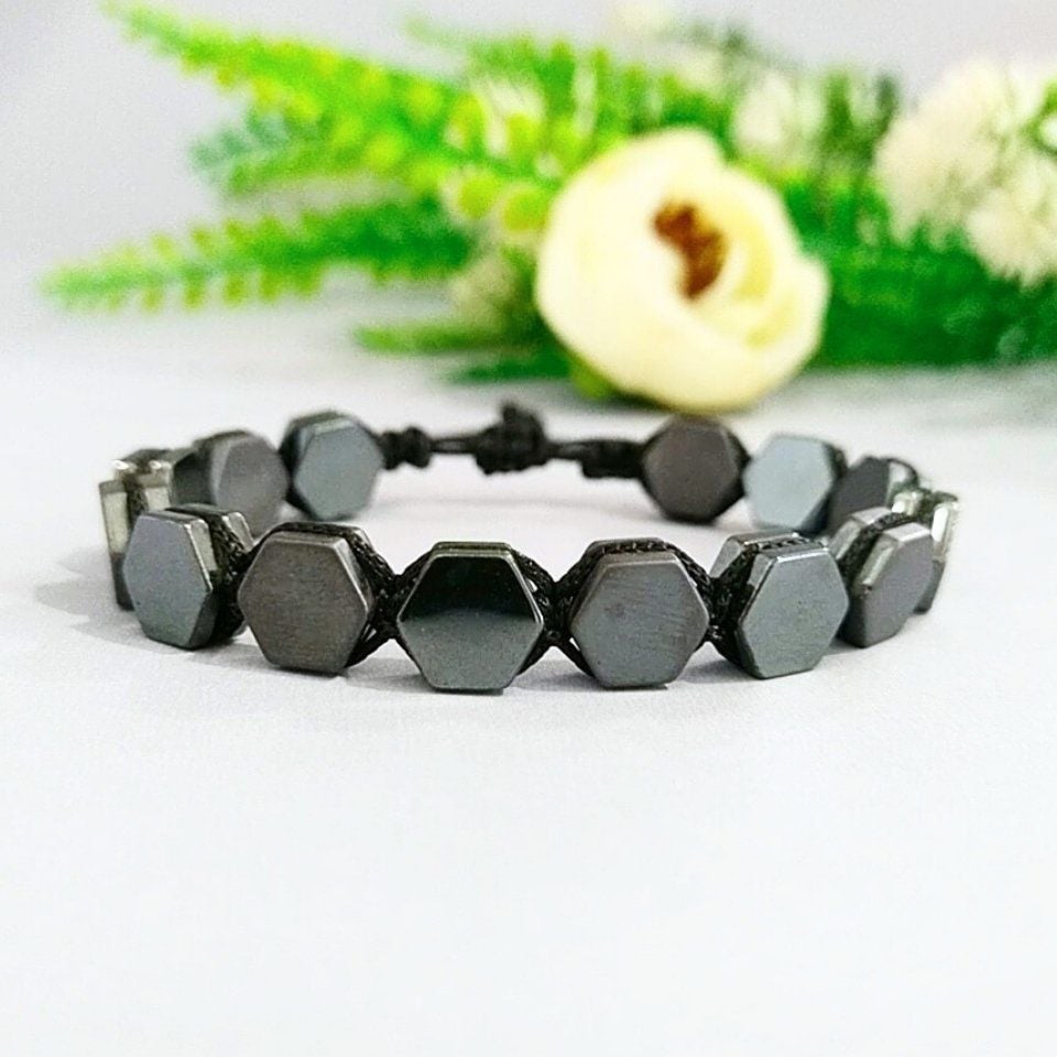 Hematit Makrome Doğal Taş Bileklik - BLK891