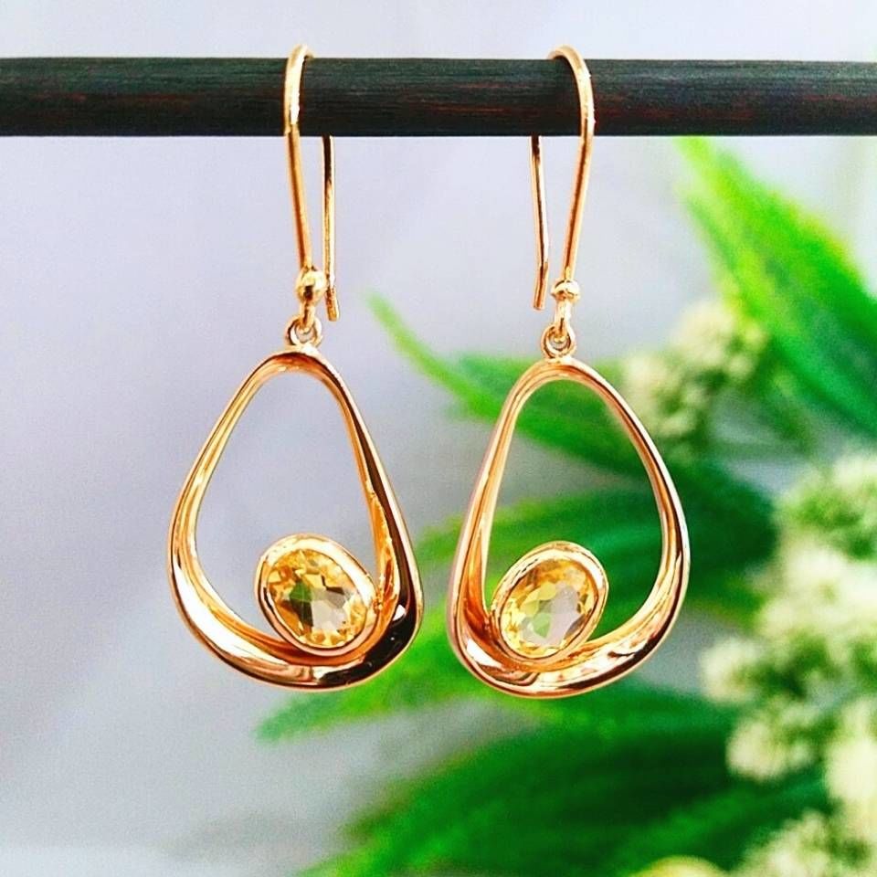 Limon Topaz Özel Tasarım Küpe - KP908