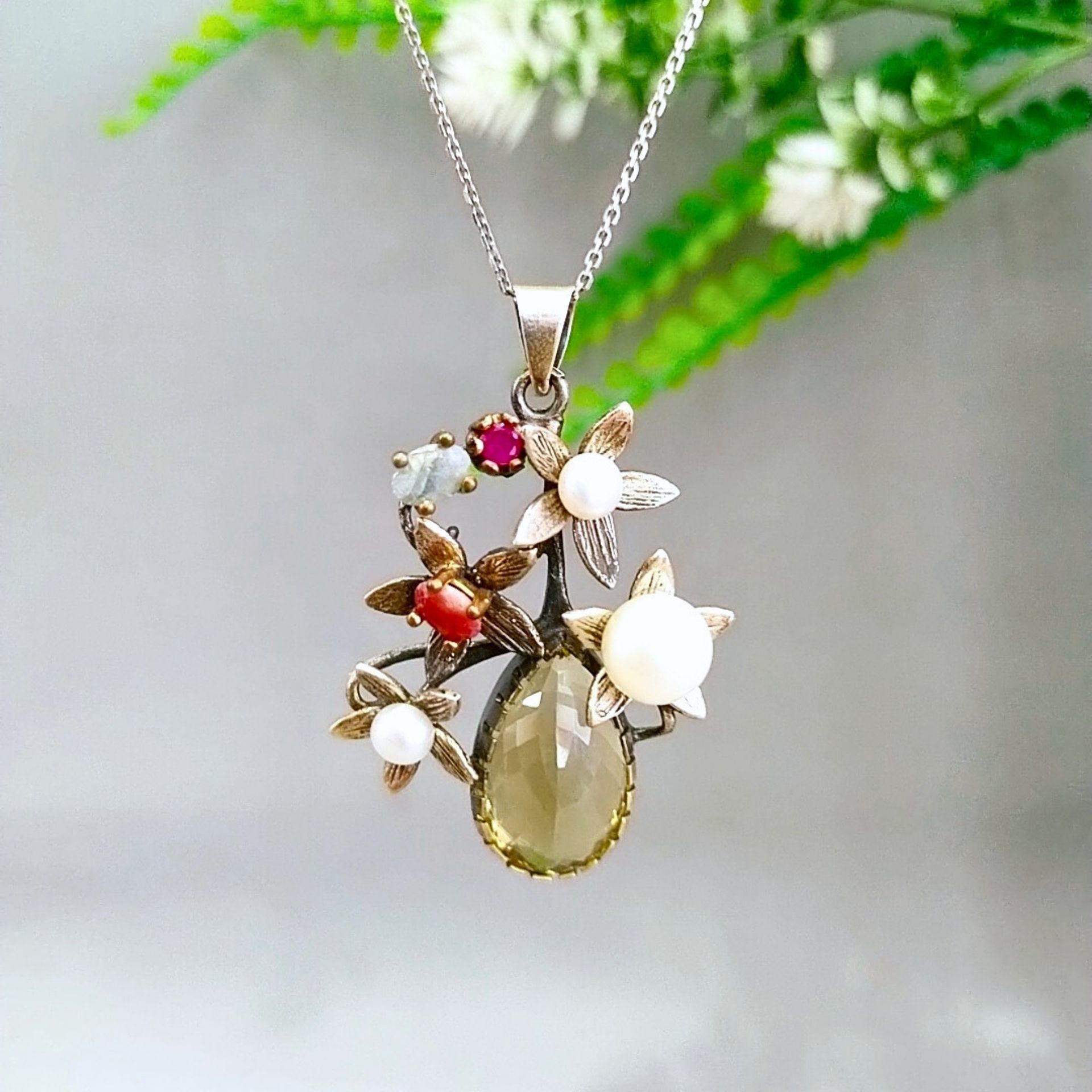 Smoky Topaz Özel Tasarım Kolye