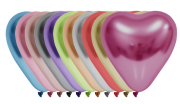 AMZ-Krom Kalp Balon 12'' Karışık Renk 10 Adet,  Kalp Şeklinde, Sevgililer Günü