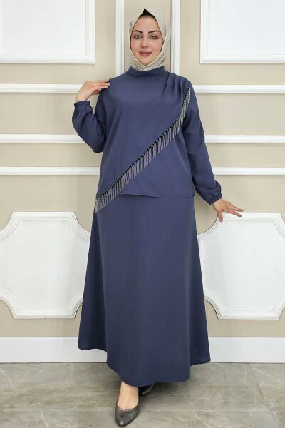 PYS KADIN PÜSKÜL AKSESUARLI TESETTÜR TAKIM ANTRSİT - 3 BEDEN