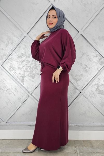 KADIN YARASA KOL TESETTÜR TAKIM BORDO - 5 BEDEN