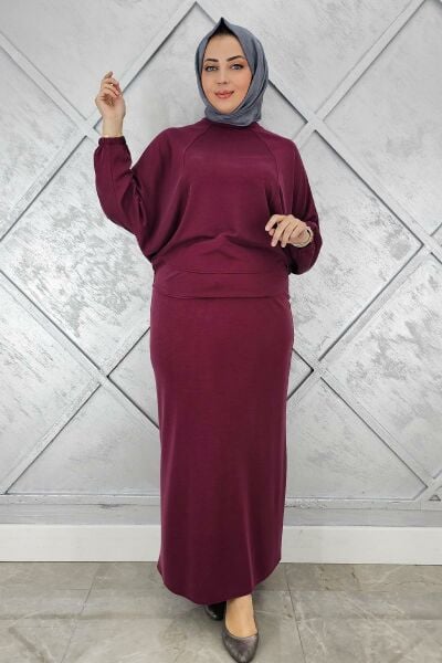 KADIN YARASA KOL TESETTÜR TAKIM BORDO - 2 BEDEN