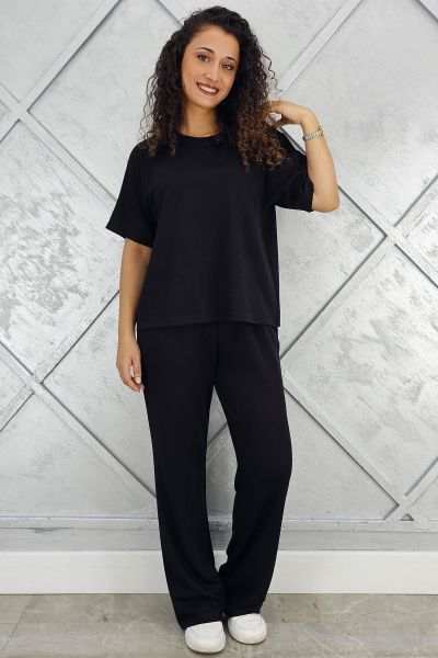 PYS KADIN KISA KOLLU TESETTÜR TAKIM SİYAH - 2XL