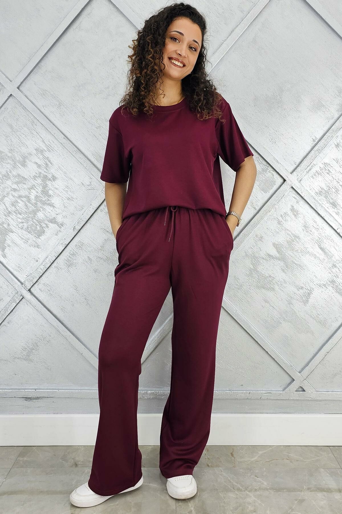 PYS KADIN KISA KOLLU TESETTÜR TAKIM BORDO - 3XL