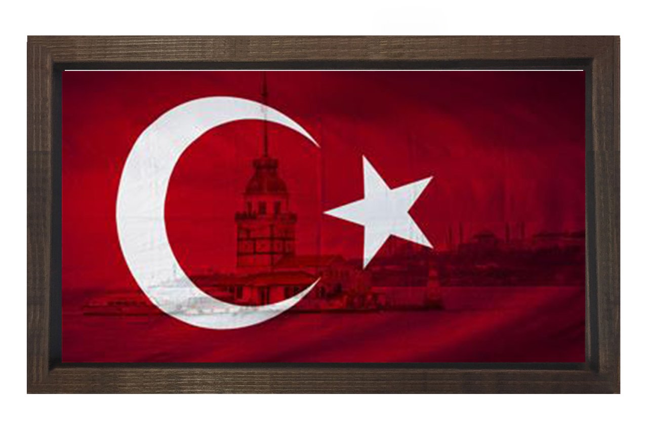 Türk Bayrağı Kız kulesi Tablosu