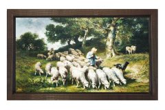Çoban Ve Koyunlar Manzara Tablosu