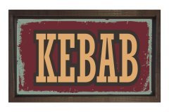 Vintage Kebab Reklam Afişi Tablosu