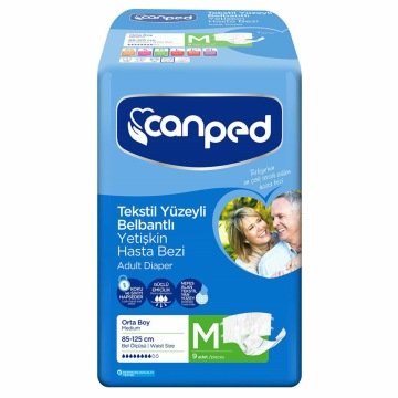 Canped Belbantlı Yetişkin Hasta Bezi Medium 9adet