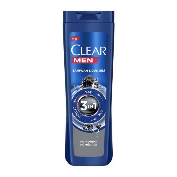 Clear Men Şampuan & Duş Jeli Şampuan Arındırıcı Kömür 350 ml