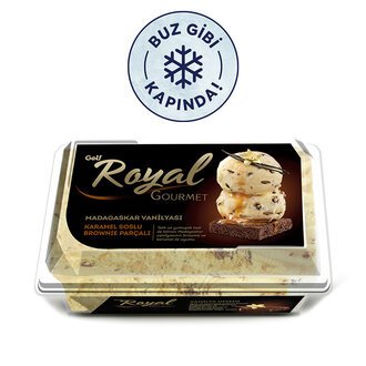 Golf Royal Gourmet Madagaskar Vanilyası Karamel Soslu Brownie Parçaları Dondurma 850ml