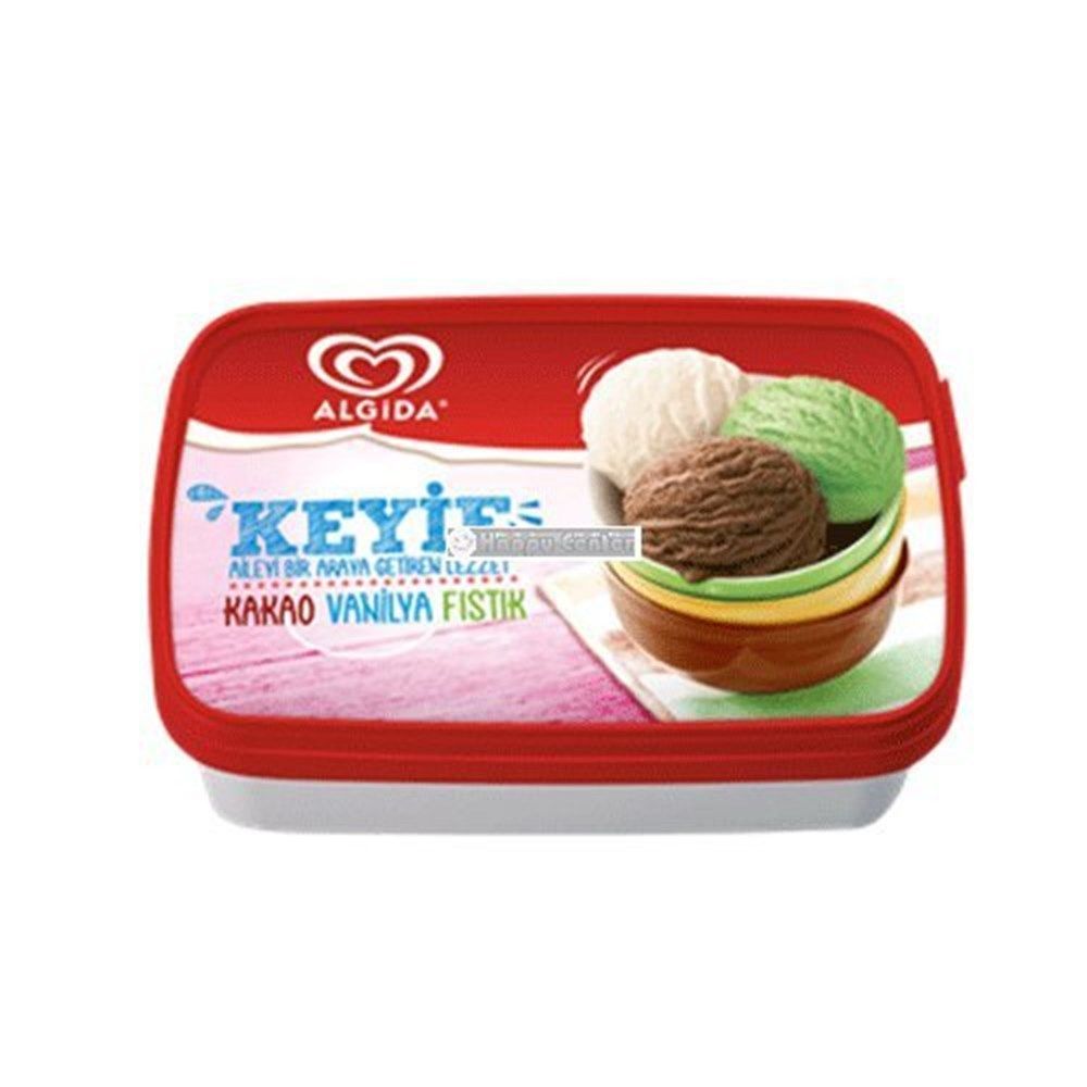 Algida Keyif  Fıstık Kakao Vanilya Dondurma 1400ml