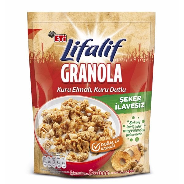 Eti Lifalif Granola Kuru Elmalı, Kuru Dutlu 200gr