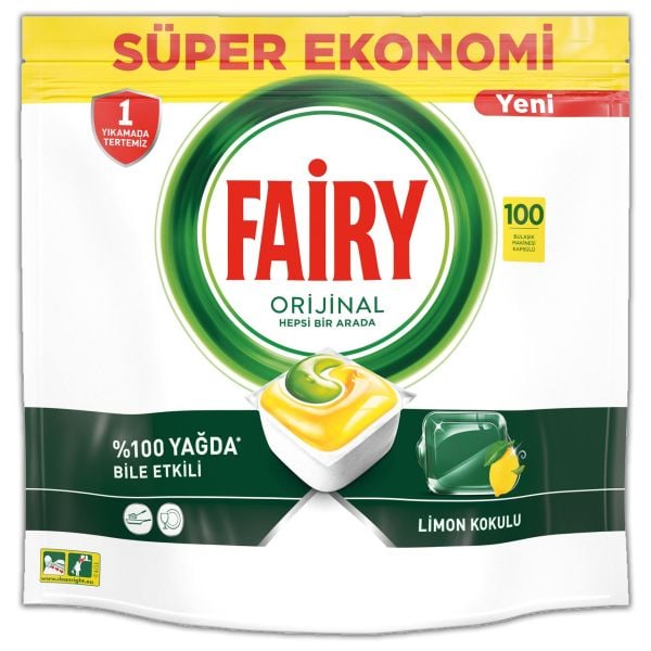 Fairy Hepsi Bir Arada Limon Kokulu 100 Tablet
