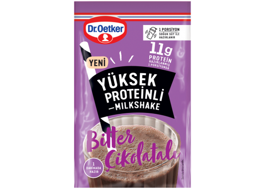 Dr. Oetker Yüksek Proteinli Bitter Çikolatalı Milkshake 15gr
