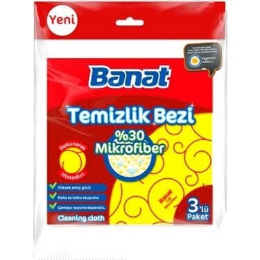 Banat Temizlik Bezi %30 Mikrofiber Bez 3'lü