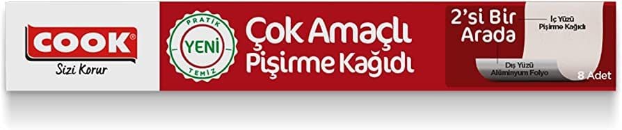 Cook Çok Amaçlı Pişirme Kağıdı 2'si Bir Arada 8 Adet