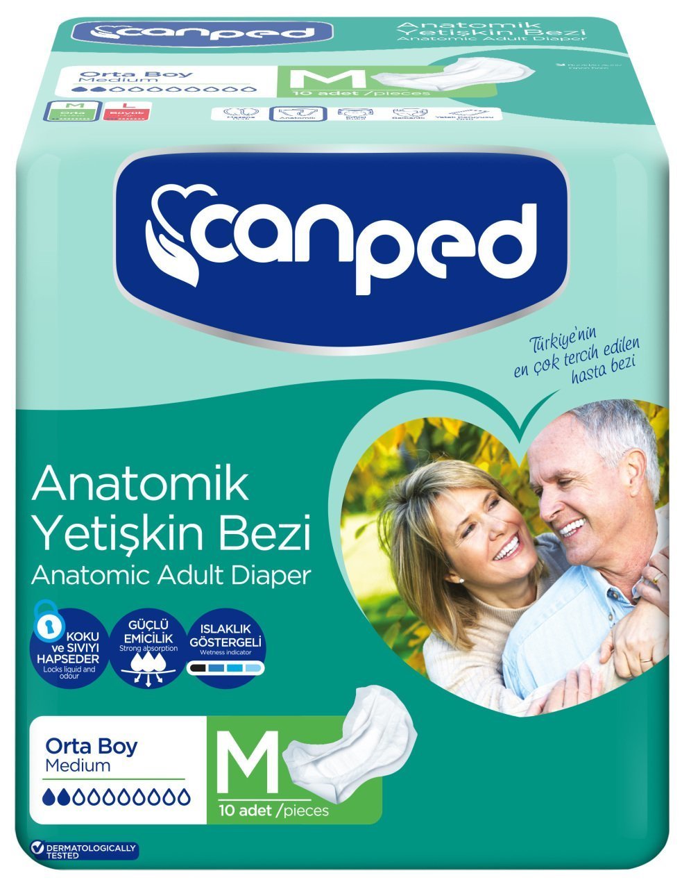 Canped Anatomik Yetişkin Bezi Orta 10lu