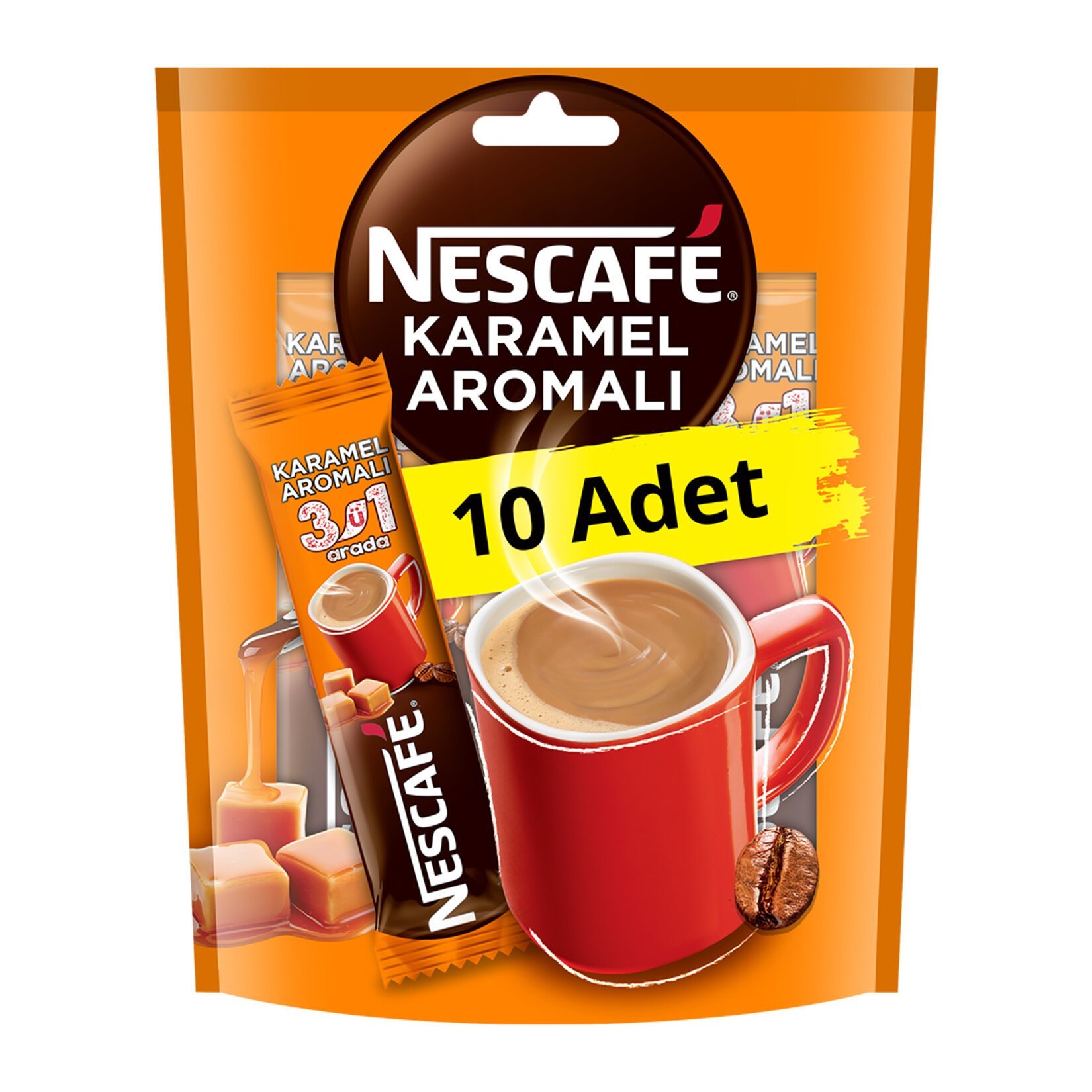 Nescafe 3ü1 Arada Karamel Aromalı 10lu Poşet