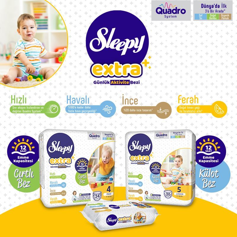 Sleepy Extra Çocuk Bezi 48li 7-14kg (4-Maxi)