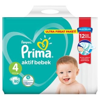 Prima Ultra Fırsat Paket Çocuk Bezi 4 Beden 9-14kg