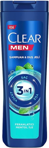 Clear Men Şampuan & Duş Jeli Şampuan Ferahlatıcı Mentol 350 ml