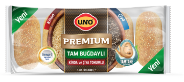 Uno Premium Tam Buğdaylı Kinoa ve Çiya Tohumlu Ekmek 5li 360gr