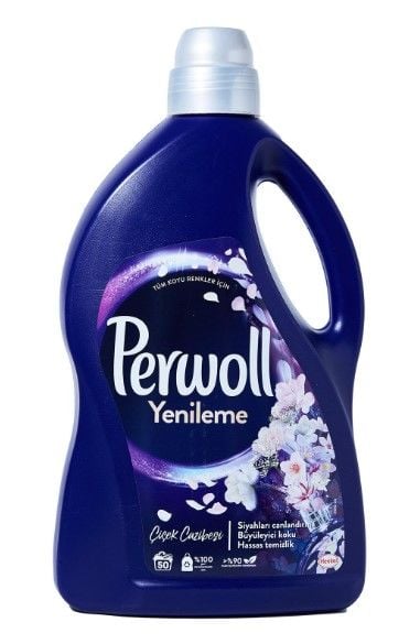 Perwoll Sıvı Deterjan Yenileme Çiçek Cazibesi Siyahlar, Koyu Renkli Giysiler İçin 2750ml
