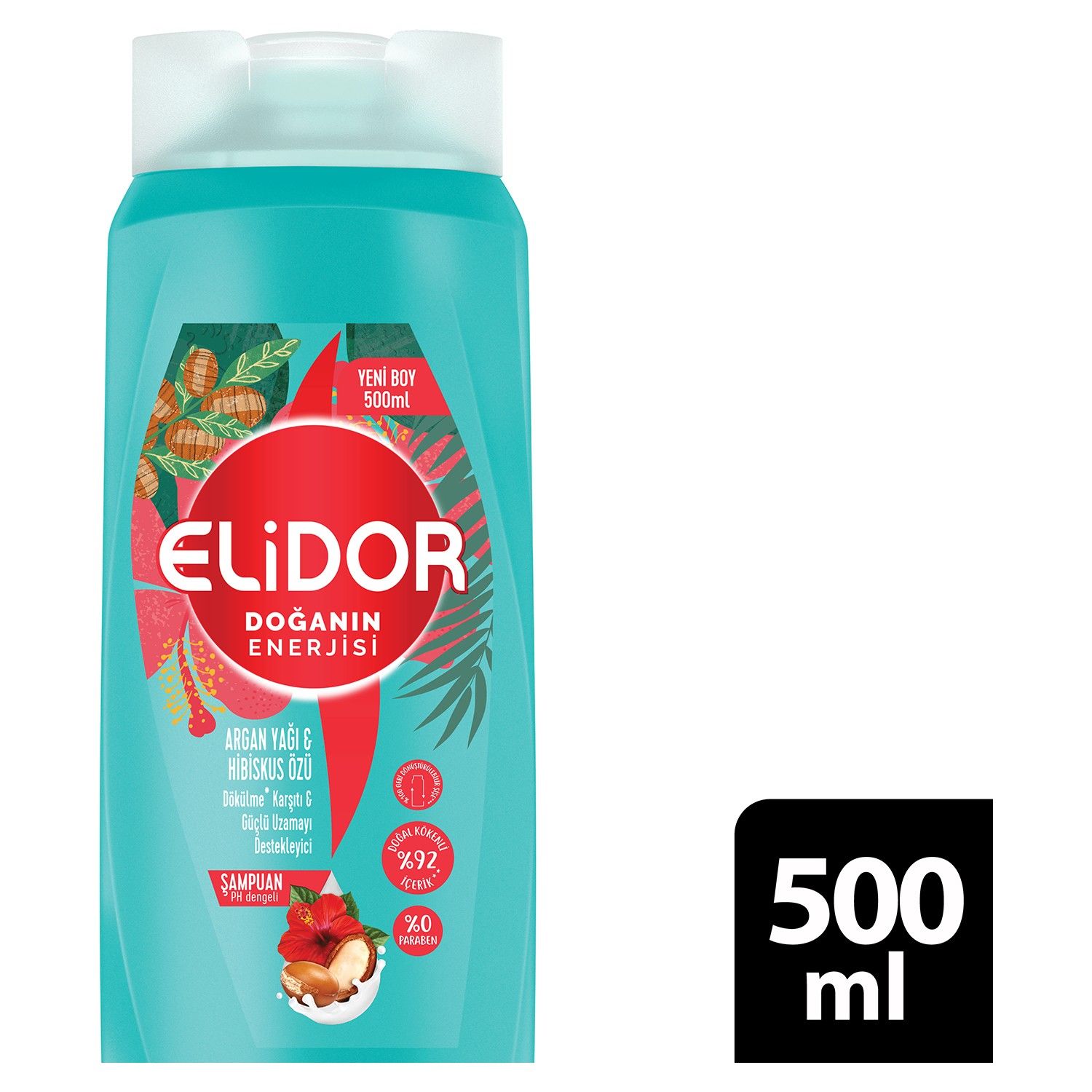 Elidor Şampuan Doğanın Enerjisi Argan Yağı&Hibiskus Özü 500ml