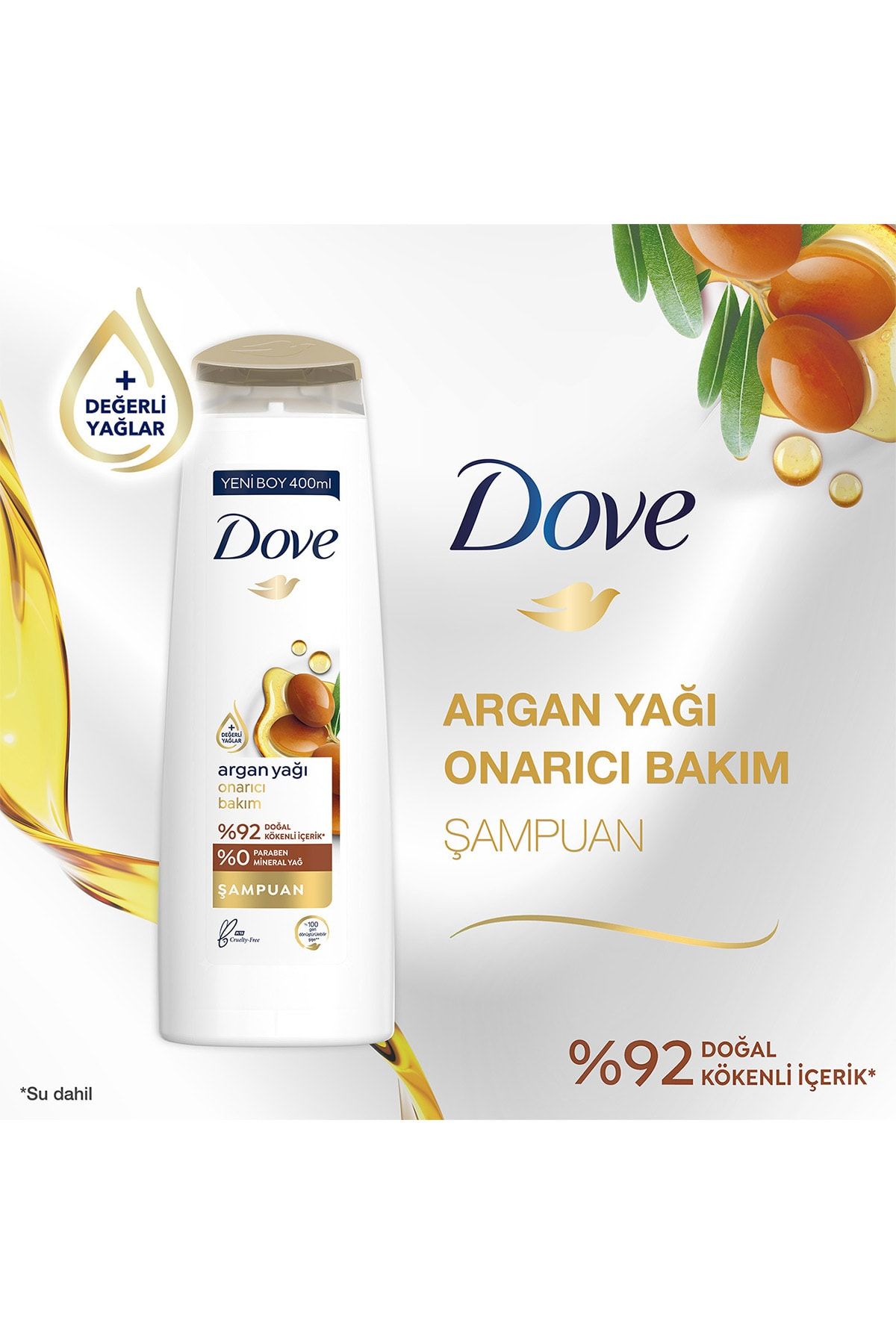 Dove Şampuan Onarıcı Bakım Argan Yağı 400ml