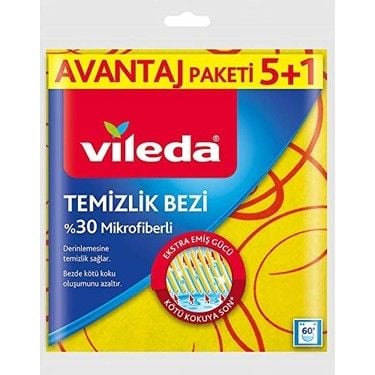 Vileda %30 Mikrofiber Temizlik Bezi 5li