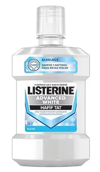 Listerine Ağız Çalkalama Suyu Advanced White Hafif Tat 1 L