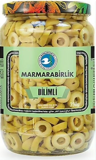 Marmarabirlik Dilimli Yeşil Zeytin 350gr cam