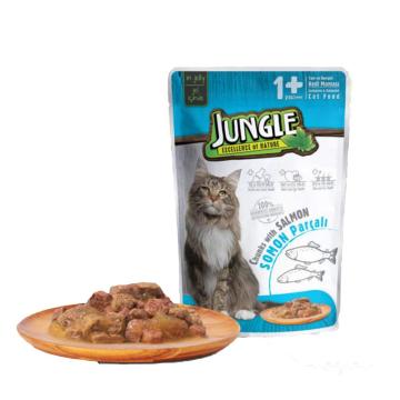 Jungle Kedi Maması Somon Parçalı 100gr poşet