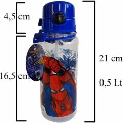 Hakan Spiderman Orijinal Lisanslı Plastik Suluk (500 ml)