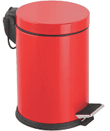Maxiflow 31435K 3 lt Kırmızı Boyalı Pedallı Çöp kovası