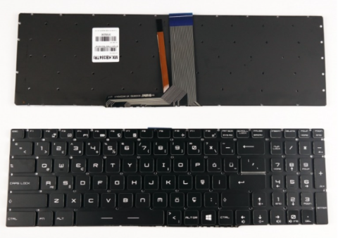 MSI GS60, GS60 Ghost, GS60 Ghost Pro, GS60 2PC, GS60 2PL, GS60 2QD, GS60 2QE, GS60 6QE, ... vb Notebook Klavye - Tuş Takımı / Siyah - TR - Backlit
