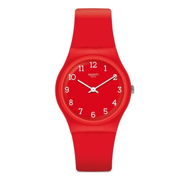 Swatch GR175 Kırmızı Plastik Silikon Kol Saati