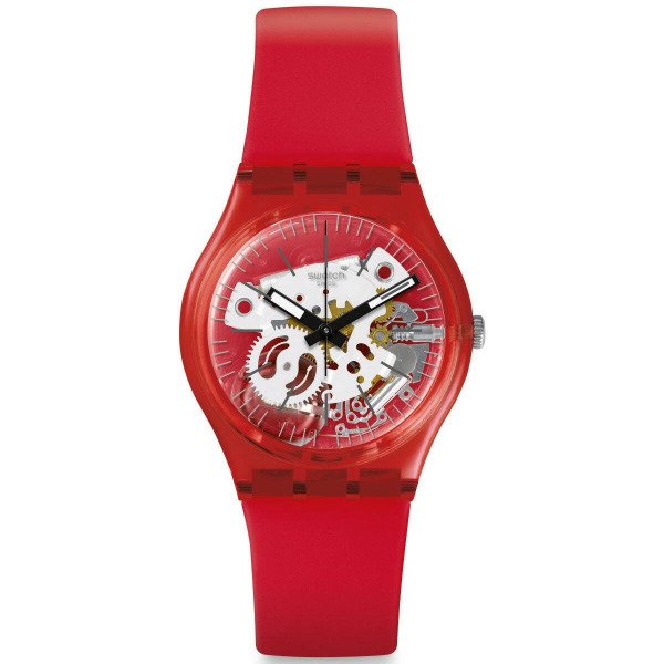 Swatch GR178 Kırmızı Plastik Silikon Kadın Kol Saati