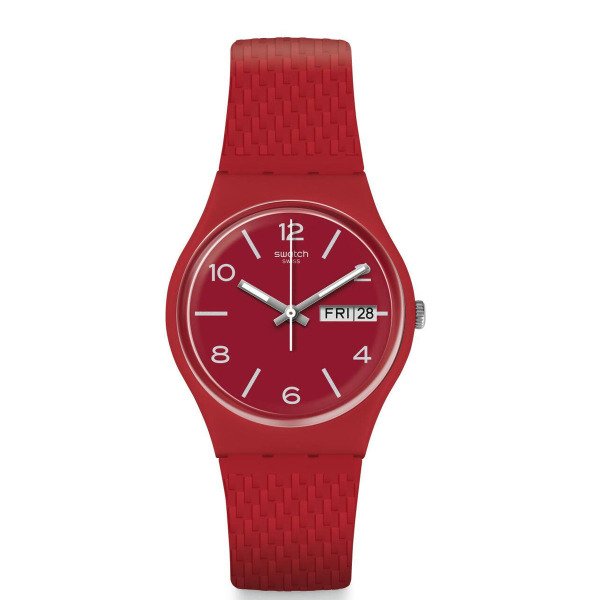 Swatch GR710 Kırmızı Plastik Silikon Kol Saati