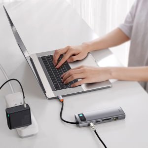 Baseus Metal Gleam 9in1 Multifonksiyonel Type-C Hub Dock Station