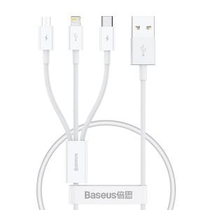 Baseus Superior 3in1 Hızlı Şarj Özellikli USB to M+L+C 3.5A Kablo 0.5m.