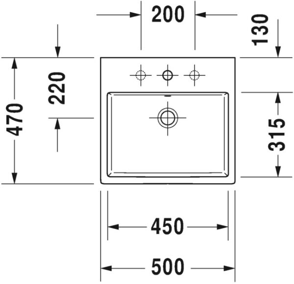 DURAVIT VERO AIR LAVABO 500x470 MM 2350500027