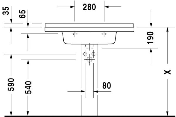 DURAVIT STARCK 3 ETAJERLI LAVABO  850x485 MM 0304800000