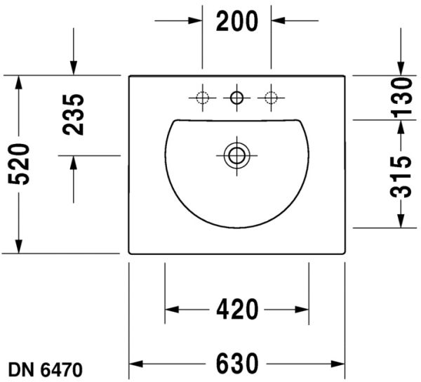 DURAVIT DARLING NEW ETAJERLI LAVABO 630x520 MM 0499630000