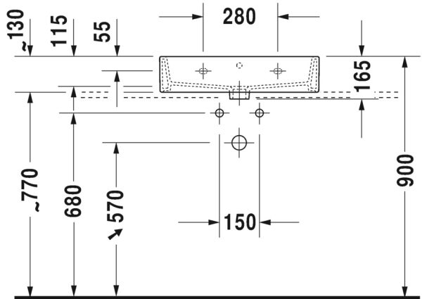 DURAVIT VERO AIR LAVABO TASLANMIS 600x470 MM 2350600027