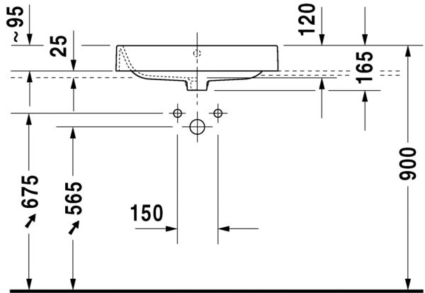 DURAVIT HAPPY D.2 CANAK LAVABO TASLANMIS 600x400 MM 2314600000